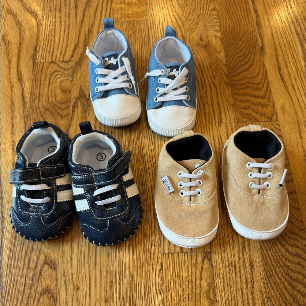 Toddler shoes / sneakers - size 3 - set of 3 pair - great condition - see photos